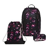 satch Air Schulrucksack Set 3tlg. inkl. Schlamperbox und Sportbeutel (Mystic Nights)