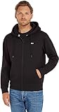 Tommy Jeans Herren Hoodie mit Reißverschluss TJM Regular Zipper, Schwarz (Black), M