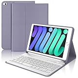WAVATA Tastatur Hülle für iPad mini 5/4/3/2/1, Deutsch QWERTZ Layout Tastatur für iPad mini 5/4 2019/2015 Abnehmbarer Kabellose, Lila