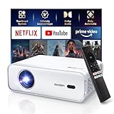 Aurzen Eazze D1 Smart Beamer Heimkino Projektor 4K Unterstützt Full HD 1080P Beamer mit NetfIix Officially & DoIby Audio, Autofokus & Trapezkorrektur, Mini WiFi Bluetooth Video Projektor, Weiß