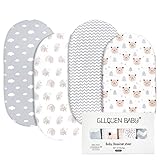 GLLQUEN BABY Bettlaken Spannbettlaken für Babybett 4 Pack,Matratzenschoner für Laufgitter, Oeko-tex100 Moseskorb Stubenwagen Baby Spannbetttuch Bezug, Kinderwagen Matratzenbezug für Neugeborenes