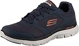 Skechers Herren Flex Advantage 4.0 Sneaker, Navy Leather Mesh Pu Trim, 47.5 EU