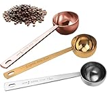 3 Stück Kaffeemaßlöffel 15ml, Messlöffel Edelstahl Kaffee DosierlöFfel für Abmessen, Kaffeelöffel Portionierer mit Langem Griff, Wiederverwendbar Runder Kaffeelöffel für Zucker Tee Kaffee Kakao