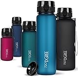 720°DGREE Trinkflasche 1l Sport “uberBottle“ softTouch +Sieb - BPA-Frei - Wasserflasche für Uni, Arbeit, Fitness, Fahrrad, Outdoor, Job - Sportflasche aus Tritan