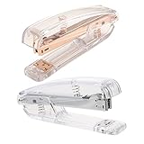 ARTIBETTER 2 Stück Teiliges Handhefter Tragbarer Büro Hefter Roségold und Silber Multifunktional für Schule Büro und Reisen für Lose und Papierorganisation