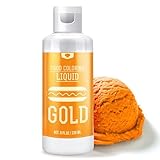 Lebensmittelfarbe - 240ml Flüssige Lebensmittel Farben zum Backen, Kuchen Dekorieren, Zuckerguss, Kekse und Macaron - Zuckerfrei Food Coloring für Getränken, Osterei, Seifen und Basteln (Gold)