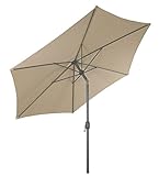 Spetebo Alu Sonnenschirm 300 cm mit Knickgelenk + Kurbel - beige - Martktschirm Kurbelschirm