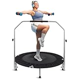SereneLife 91/102 cm Faltbares Mini-Trampolin – Kompakt für Kinder & Erwachsene, mit Schaumstoffgriff, für drinnen & Garten, max. Belastung 68/100 kg