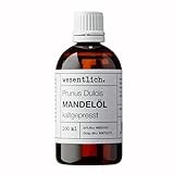 wesentlich. Mandelöl kaltgepresst 100ml | 100% reines Öl ohne Zusätze | natürliche Körperpflege | unraffiniert für Haare und Gesicht | perfektes Massageöl