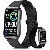 Fitoncloud Smartwatch Herren Damen, 1,47 Zoll Fitness Tracker mit Pulsuhr SpO2 Schlafmonitor, 25 Sportmodi, Aluminiumgehäuse in Schwarz, Ultra-Akkulaufzeit, Wasserdicht IP68 Sportuhr für iOS Android