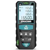Laser-Entferungsmesser 50M,RockSeed Digitaler Lasermessgerät mit 2 Blasenebenen,Tragbarer Lasermessgerät M/In/Ft Einheit Hintergrundbeleuchtetes LCD zur Messung Entfernung/Fläche/Volumen/Pythagorean