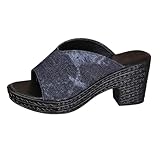 Hausschlappen Damen Hausschuhe Sommer Keilabsatz Schuhe Sommerschuhe Damen Bequem Mit Absatz Hohe Schuhe Keilsandalen Elegant Pumps Weite H Stöckelschuhe Plateau Sandalen Orthopädische Sandalen
