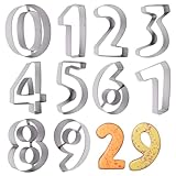 10 Stück Zahlen Ausstecher, Keksausstecher Zahlen, Edelstahl 0-9 Groß Zahl Ausstechformen Set, Robust und Langlebig,Einfache Freigabe, für Kekse, Backen, Kuchen dekorieren, Fondant, DIY Backform