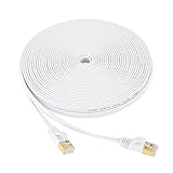 Nutabevr Cat 7 Ethernet Kabel, 10m Schnelle Geschwindigkeit 10Gbps LAN Kabel Kompatibel mit Cat6/Cat5, Netzwerkkabel Flach mit Vergoldetem RJ45 Stecker, für Laptop, PS5/4, Router, Switch