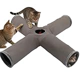 Tunnel für Indoor-Katzen | Interaktives faltbares Bett - Flexibles Katzenspielrohr | für Haustier Kätzchen Weihnachten Geburtstag Halloween Party