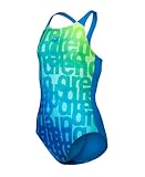 arena Mädchen Performance Multi Colours V Back Badeanzug One Piece Swimsuit, Blue River Multi-Blue River, 152 EU