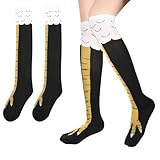 Giantree Chicken Leg Socks, Erwachsene Witzige Socken, Damen Hühnchen Wadensocken Funny Socks Lustige Socken Einheitsgröße für Damen Herren Kinder Karneval Hühnersocken