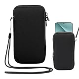 Hongoen Neopren Handy Tasche, Handyhülle Tasche Universal Pouch Handysocke,Neopren Handytasche Stoff für Smartphones 6,7 Zoll, Handy Hülle für Telefone Bis Zu 6,7 Zoll,Schwarz