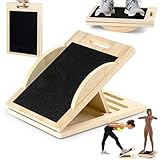 2 in 1 Wadendehner Balance Board erwachsene Schrägbrett aus Holz Gleichgewichtstrainer balanceboards klappbares Slant Board mit Tragegriff