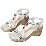 Generisch Trekkingsandalen Damen Freizeit Glitzer Elegant Bohemia Bequem Breite Offener Sandaletten Atmungsaktive Keil Strandurlaub Trekkingsandalen Damen