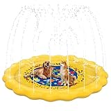 Zceplem Sprinkler-Pad für Hunde | Anti-Rutsch-Sprinkler-Pad für Haustiere, 170 cm, dick, faltbar, für den Pool, Haustier-Sommer, Outdoor-Wasserspielspielzeug, passend für Hunde