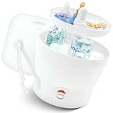 Babyruf BS 29 Sterilisator für Babyflaschen | Dampfsterilisator & Vaporisator | bis zu 6 Flaschen | Einfache Bedienung | Baby Erstausstattung Neugeborene | Flaschenreiniger | Baby Zubehör | weiß