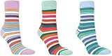 3 Paar Bambus Socken Damen mit Softrand Spitze und Ferse verstärkt Ringel Kollektion 2025 (DE/NL/SE/PL, Numerisch, 39, 42, Regular, Regular, Ringel pastell)