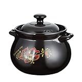 Keramik Kasserolle mit Deckel, hitzebeständig und kratzfest, ideal für Suppen- und Terrinenkochen