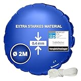 Veddelholzer XXL Ø2 m Poolkissen rund Set Inkl. 6 m Befestigungsseil & Reparaturkit Luftkissen zur Poolabdeckung. Perfektes Pool Zubehör zur Überdachung Abdeckung im Winter und bei schlechtem Wetter