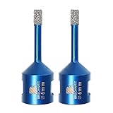 Diamant Fliesenbohrer 6mm - 2 stücke M14 Diamantbohrer Lochsäge für Fliesen Porzellan Keramik Marmor Granit Bohrungen, für Winkelschleifer