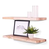 Solidwood Interiors | Ahorn Metzgerblock Schweberegale | überall verstellbare versteckte Bolzenhalterung | Set mit 2 Stück (Natur, 61 cm L x 20,3 cm T)