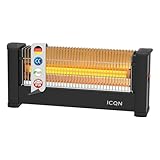 ICQN Infrarot Standheizstrahler, Für Räume bis 9m², 900 W, IP20, Elektroheizung, 135 Zentimeter Kabel, Heizstrahler für Büro oder Haus, Infrarotheizer, IQ.0900.APW