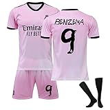 Trikot Sets Kinder Herren Jungen Fussball Jersey Football Trikots Training Tshirts Shorts und Socken Anzug Neue Fußballtrikots 4 Teiliges Set No.9 26 Fussball Trikot Mädchen Rosa Frauen Fussball Triko