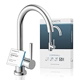 SCHÜTTE Küchenarmatur Cornwall, Wasserhahn Küche, 360 Grad schwenkbare Spültischarmatur für Doppelspülspecken, 79116 Chrom