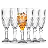 MYKAGS Prosecco Sektgläser, Kristall-Champagnerflöten, 6 Stück, 165 ml, elegante Party-Champagnergläser, ideal für Feiern und besondere Anlässe, hochwertige Kristallgläser