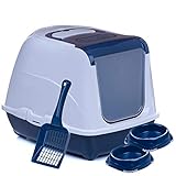 Sondermodell Flipcat 50 blau/Design 1 + extra Schaufel + 2 Näpfe