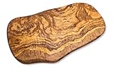 Küchenmaster Olivenholz Schneidebrett 34 cm im Naturschnitt, Servierbrett Holzplatte Brett