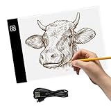 A4 Leuchttisch, Leuchtplatte, Painting Lichtplatten, Leuchttafel Zum Nachzeichnen, Tracking Leuchtplatte, Einstellbare Helligkeit Zeichenbrett, Lichtplatten Für Malerei, Skizzieren Und Animation