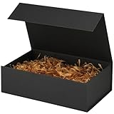 Schwarze Geschenkbox 28x20x9cm, Geschenkbox mit Magnetisch Deckel für Valentinstag Geburtstage Weihnachten Hochzeit