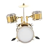 BESTonZON 1 Satz Jazz-Drum-Modell Musikinstrument Miniatur Miniatur-Schlagzeug Von Trommelmodellen Musik Dekor Zimmer-Desktop-dekor Mini-Trommel-sammlerstücke Metall Zubehör