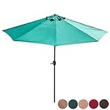 ZJFHEYUO Gartenschirm, Terrassenschirm, Außenschirm, Gartensonnenschirm, Halbwandschirm, Handkurbel, 5 Rippen, für Terrasse/Gras/Strand/Angelschirm