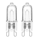 EASYIVY G9 Backofenlampe 40W 230V Halogen G9 Oven Lampe für AEG/Neff/Zanussi/Smeg/Bosch Backofen, Mikrowellenanwendungen 300 Grad C Hitzebeständige Glühbirnen, 2er Pack