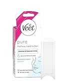 Veet PURE Kaltwachsstreifen – Geeignet für sensible Haut – Anwendung für Gesicht – Bis zu 28 Tage glatte Haut - 10 Doppelstreifen = 20 Einzelstreifen