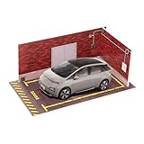 Garagenszene für Modellauto, Modellauto-Parkhaus | PVC-Spielzeugauto-Display-Garage im Maßstab 1:32 | Model Collectors Einzelparkplatz für Autoenthusiasten für Schlafzimmer, Arbeitszimmer