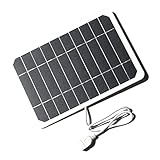 Irishom Solarpanel mit USB Anschluss 5W 5V Solar Ladegerät Unterwegs Handy Laden USB Solar Charger für Wandern Camping Outdoor