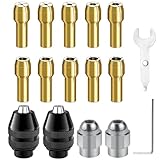 16 Stück Spannzangen, Multi-size Bohrfutter Set, Messing 4486 Bohrfutter, Metallmutter, Zubehörsatz für Multifunktionswerkzeug, für Leichtes Zubehör, Hochgeschwindigkeitsbohrer