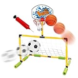 Pool-Basketballkorb, schwimmend, schwimmendes Pool-Basketball-Tor-Set, mit Pumpe und Fußball, wasserdicht, tragbar, Türrahmen für See, Strand, Fitnessstudio, Hinterhof, Kinder, Erwachsene, Schule