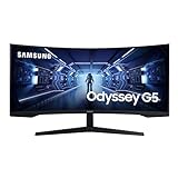 Samsung Gaming Monitor G5 C34G55TWWP, 34 Zoll, VA-Panel, UWQHD-Auflösung, AMD FreeSync Premium, Krümmung 1000R, Bildwiederholrate 165 Hz, Reaktionszeit 1 ms (MPRT), schwarz