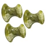 BAZEITFLOW 3 Stück Gua Sha Massagesteine aus Grünem Jade Gesichtsmassage Stein für Faltenreduktion Tragbar Sicher und Langlebig Wellness Entspannung