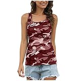 Damen-Laufweste, Damen-Westen, lässiges Ausgehen, Top, bequem, quadratischer Ausschnitt, Yoga, Sport, Tank-Top, modisch, Camouflage-Druck, ärmelloses Shirt, leicht, Sommer, Tunika, Bluse, weich